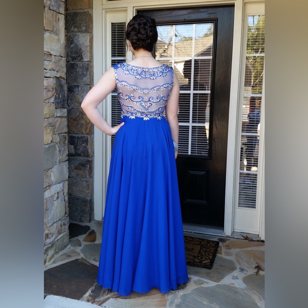 Panoply Royal Blue Beaded Prom Dress - Women’s 12 - Picture 6 of 6